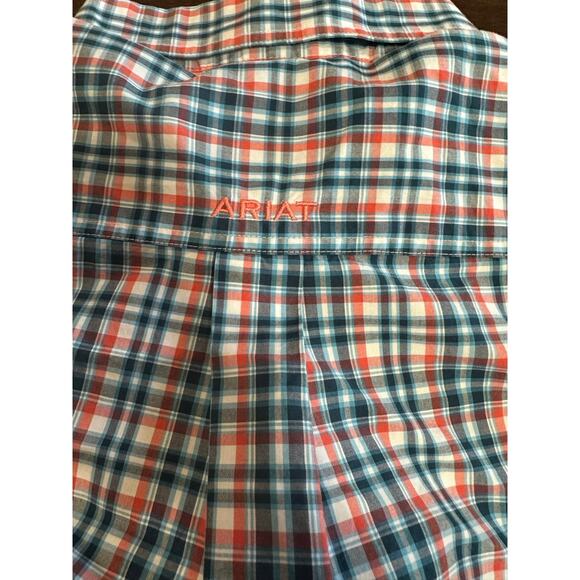 Ariat Pro Series Shirt Mens Large Blue Plaid Western Casual Outdoor Cowboy Aztec - Picture 8 of 12